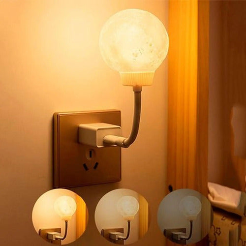Lampara Veladora Led Usb Decorativa Diseño Luna Blanco