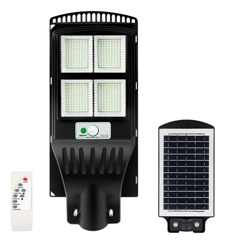 Foco Solar Reflector Led Exterior Sensor De Movimiento 120w Negro Blanco