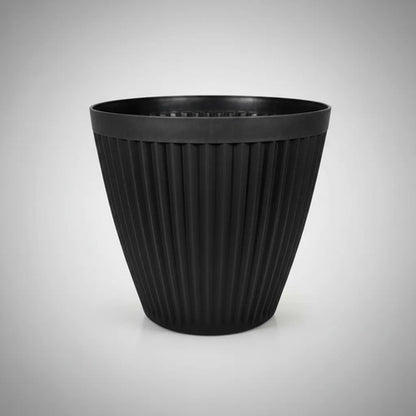 Maceta Plástica Redonda 30x28.5cm Jardín Flores Plantas Gris Gris
