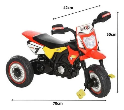Triciclo Moto Infantil Pedales Con Luces Música Baúl Trasero Rojo
