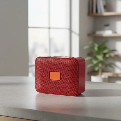 Parlante Bluetooth Portátil Usb Tf Fm 5w Compacto Recargable Rojo