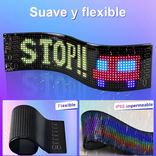 X2 Cartel Led Para Auto Ojos Flexible Programable Letrero