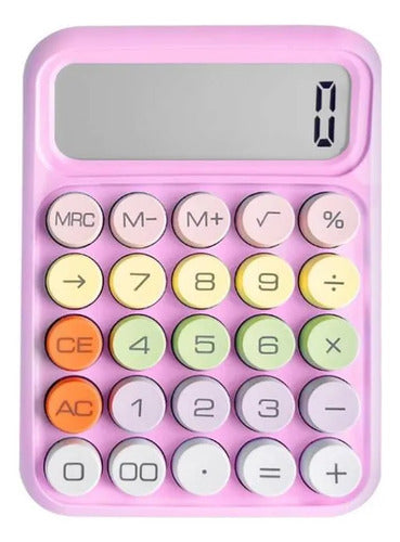 Calculadora 12 Digitos Oficina Hogar Escritorio Tecla Grande Celeste