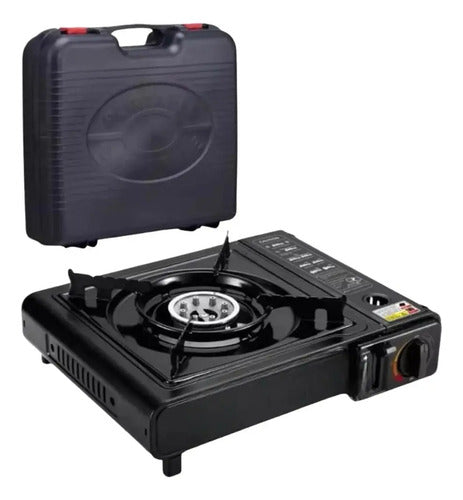 Anafe Cocina Portable 1 Hornalla Gas Hogar Camping Portatil Color Negro