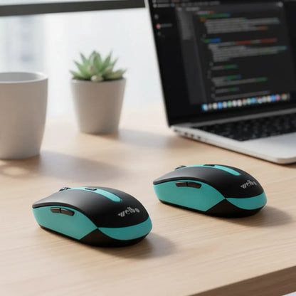 Mouse Inalambrico Usb Optico 4 Botones Notebook Pc Wireless Celeste
