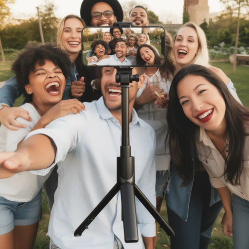 Selfie Stick Palo Tripode Celular Extensible Bluetooth 170cm Negro