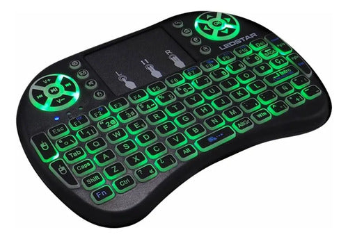 Teclado Tv Inalambrico Panel Tactil Rgb Recargable 3 Colores Verde