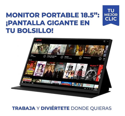 Monitor Portatil 18.5 Pulgadas Full Hd 1080p 60hz Usb Pc Negro