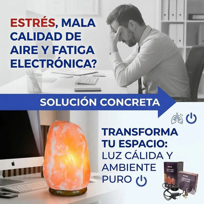 Lampara De Sal Natural Del Himalaya 3-5 Kg Dimmer Regulador Amarillo