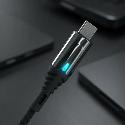 Cable Reforzado C A C 1m 5.1a Carga Datos Led Reforzado Negro
