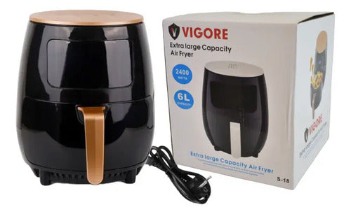 Maquina Freidora Aire Electrica 6lt 2400w Digital Cocina Negro
