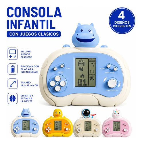 Mini Consola Portátil Infantil Retro Juegos Clásicos Lcd Rosa