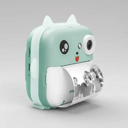 Cámara Infantil Digital Impresora Térmica 0.3mp Microsd 32g Verde