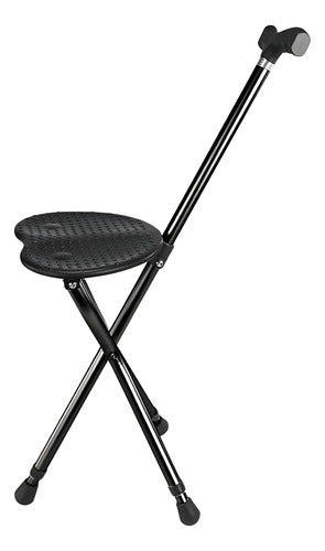 Baston Antideslizante Con Asiento Mango Anatomico Aluminio Aleatorio