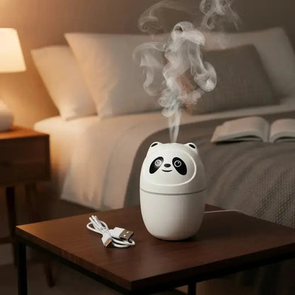 Humidificador Ultrasónico Aromatizador Panda Usb Color Blanco