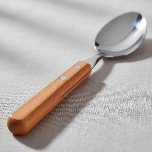 Cucharas Mesa Set X3 Piezas Acero Inoxidable Mango Naranja