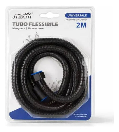 Manguera Flexible Ducha Reforzada Acero Inoxidable Universal Negro