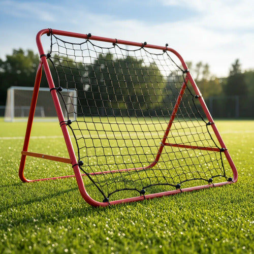 Red De Rebote Fútbol Plegable Entrenamiento 100x100cm Rojo