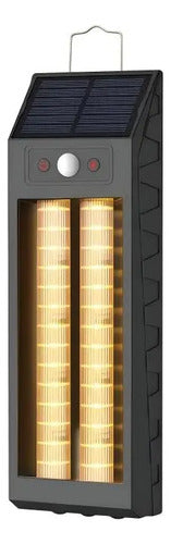 Foco Solar Led Exterior Sensor De Movimiento Lampara Negro Blanco Cálido