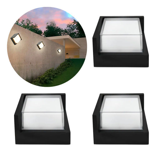 Set X3 Aplique Pared Exterior Luminaria Foco Lampara