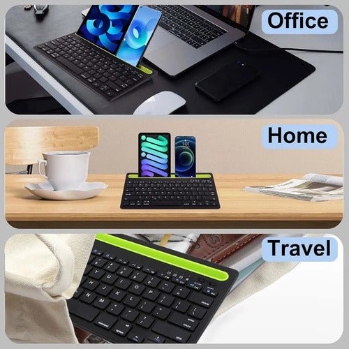 Teclado Inalambrico Tablet Celu Bluetooth Portátil Soporte