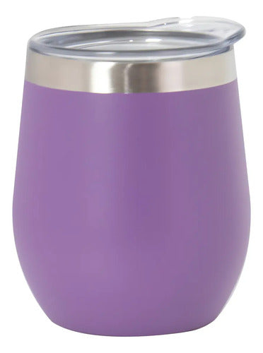 Mate Termico Acero Inoxidable Tapa Bebidas Infusiones 230ml Violeta Liso