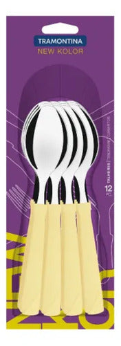 Cucharas Mesa Pack Set X12 Unidades Hogar Cocina Cubiertos Marfil