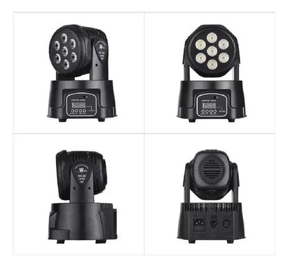 Foco Fiesta Disco Cabeza Movil Robotico Par 7 Led Rgbw Dmx