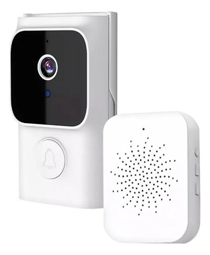 Timbre Inteligente Inalambrico Wifi Camara Vision Nocturna Blanco