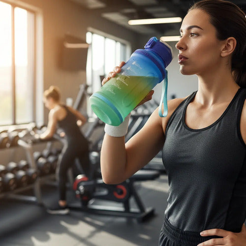 Botella Agua Deportiva Pico Silicona Marcador Motivacional Rojo