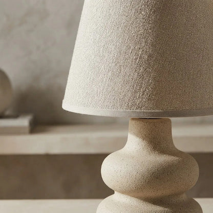Lámpara Mesa Cerámica Texturizada Velador E27 34cm Beige