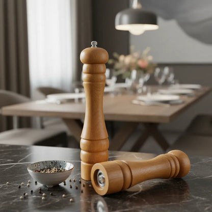 Salero Pimentero Molinillo Madera Sal Set Pack X2 Especias Marrón