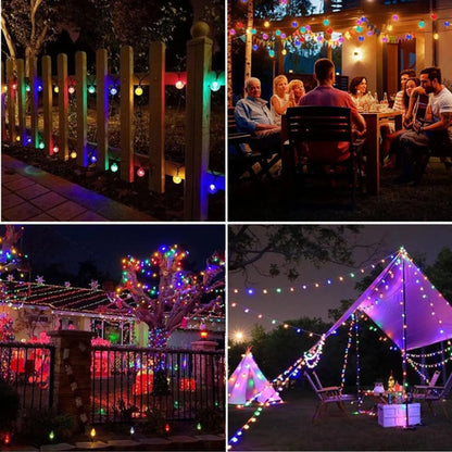 Guia Solar Guirnalda Luces Led Calidas Y Rgb Lamparas 5 Mts
