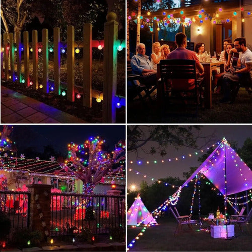 Guia Solar Guirnalda Luces Led Calidas Y Rgb Lamparas 5 Mts