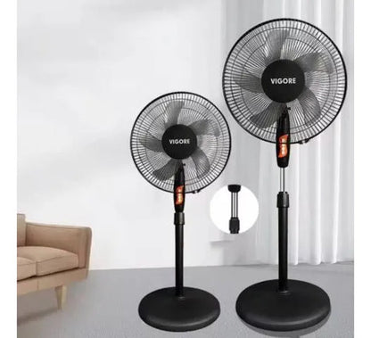Ventilador De Pie 16 Pulgadas 5 Aspas Plástico 40w Ajustable 40.64 Cm Negro