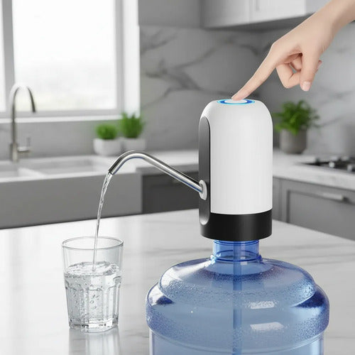 Dispensador Bidon Bomba De Agua Electrico Usb Recargable Blanco