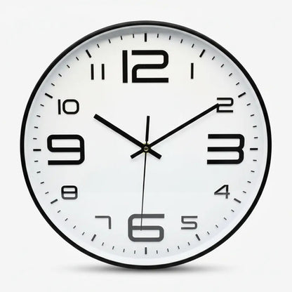 Reloj Pared Analogico Redondo 34.5cm Pila Aa Clásico Moderno Negro