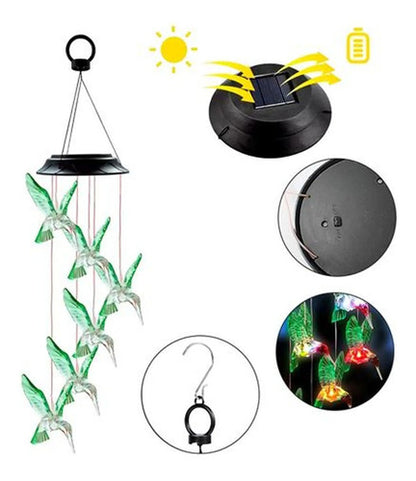 Llamador De Angeles Decoracion Jardin Led Colibri Exterior Varios