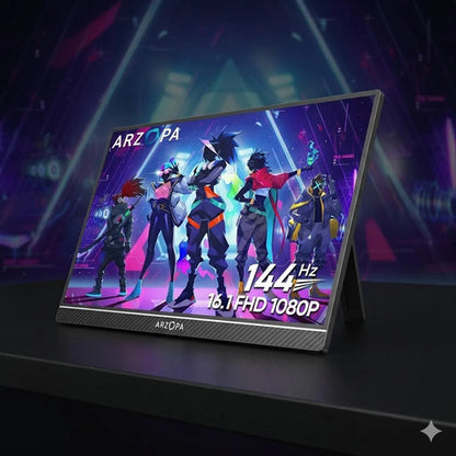 Monitor Portatil Gamer 16.1 Pulgadas 144hz Full Hd 1080p Negro