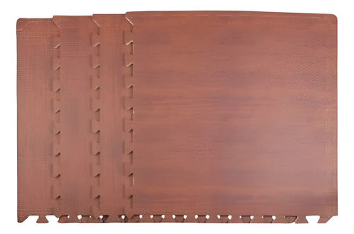 Alfombra Goma Eva Encastrable Simil Madera 16 Unidades 60x60