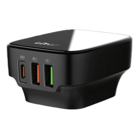 Cargador Pared 32w Usb + Tipo C Usb C Carga Rapida Negro