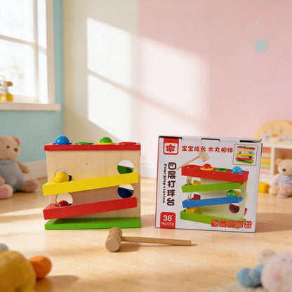 Juegos Didacticos Infantil Madera Martillo Pelotas Habilidad Madera Natural Clara Con Acabados Pulidos