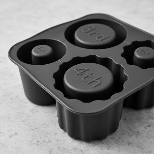 Molde Hielo Silicona Para Vaso Térmico 16 Cm 4 Cavidades Negro