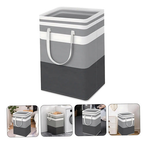 Cesto De Ropa Canasto Organizador Plegable 60x40x30 Cm Varios