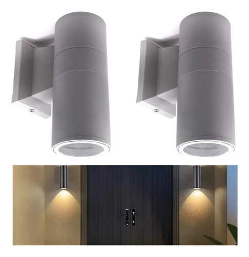 Set X2 Foco Pared Aplique Exterior Lampara Unidireccional