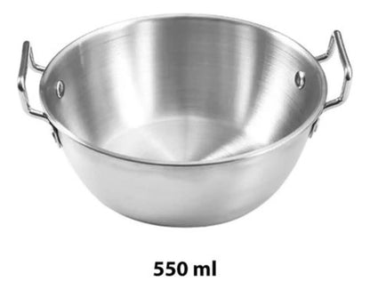 Bowl Redondo Con Asas Acero Inoxidable 14x5,5cm Plateado