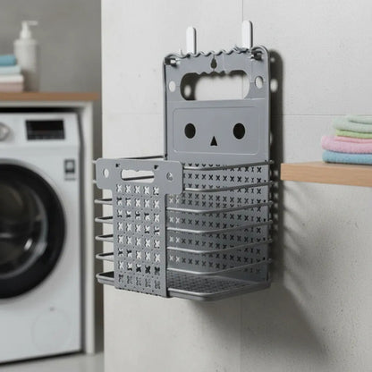 Canasto Plegable Organizador Colgante Multiuso 50cm Plastico Gris