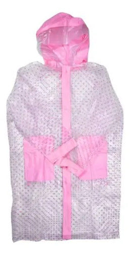 Pilot Impermeable Lluvia Infantil Rosado Capucha Con Visera Rosa L Estampado (motivos Tipo Corazones/figuras)