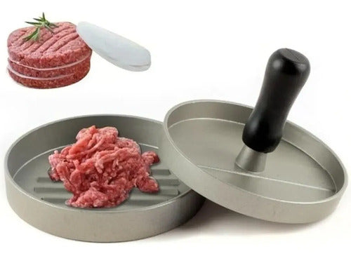 Prensa Para Hamburguesas Molde Antiadherente Asado Parrilla Aluminio