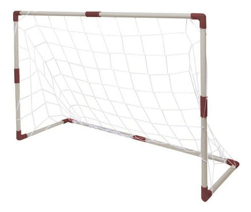 Arco De Futbol Niño Infantil Con Pelota Inflador 97x64x35cm Blanco